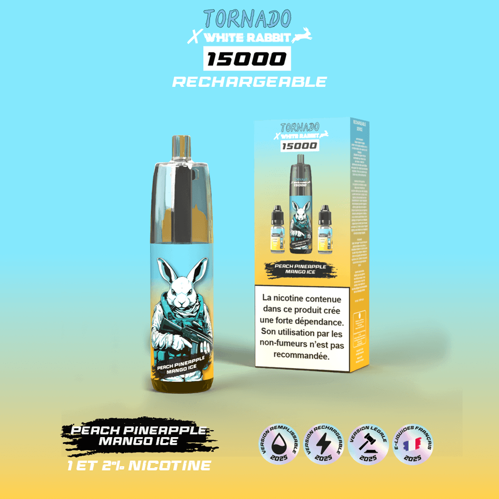 Puff Tornado x White Rabbit Puff 15000 - Peach Pineapple Mango Ice