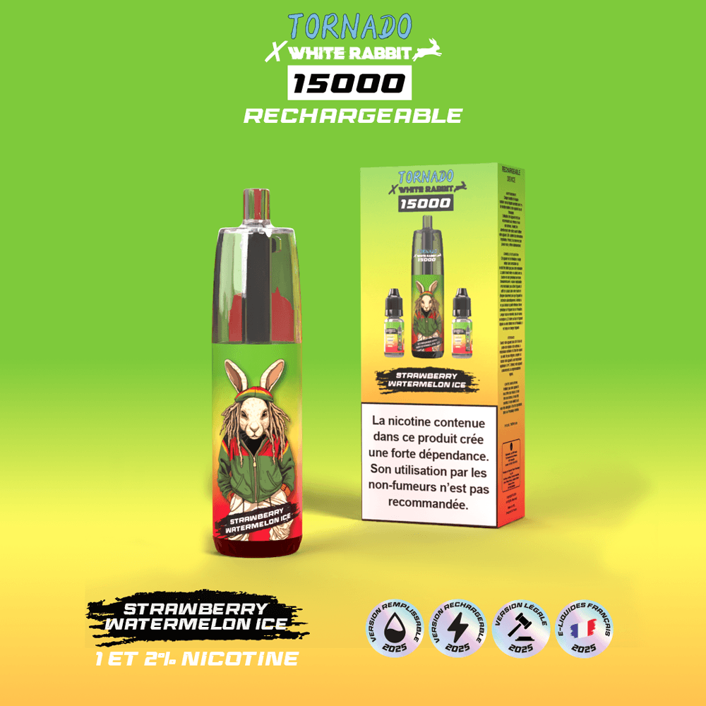 Puff Tornado x White Rabbit Puff 15000 - Strawberry Watermelon Ice