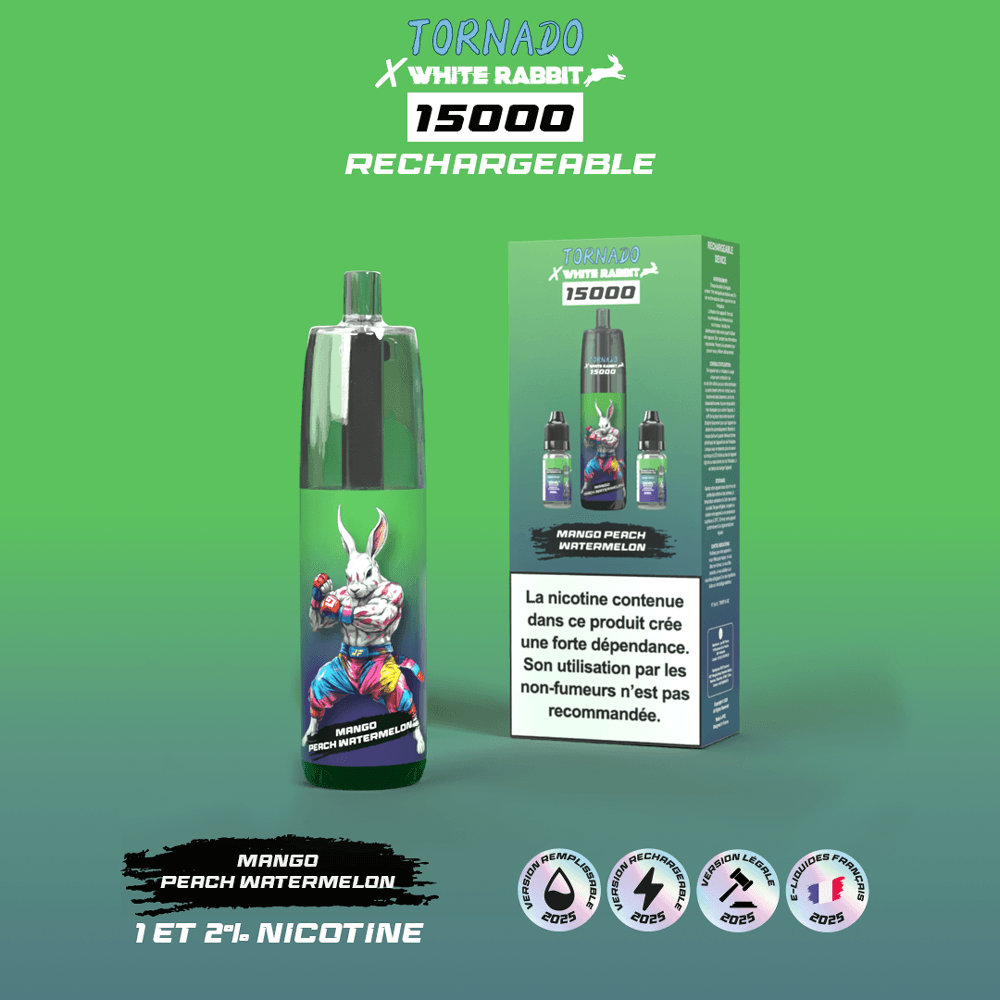 Puff Tornado x White Rabbit Puff 15000 - Mango Peach Watermelon